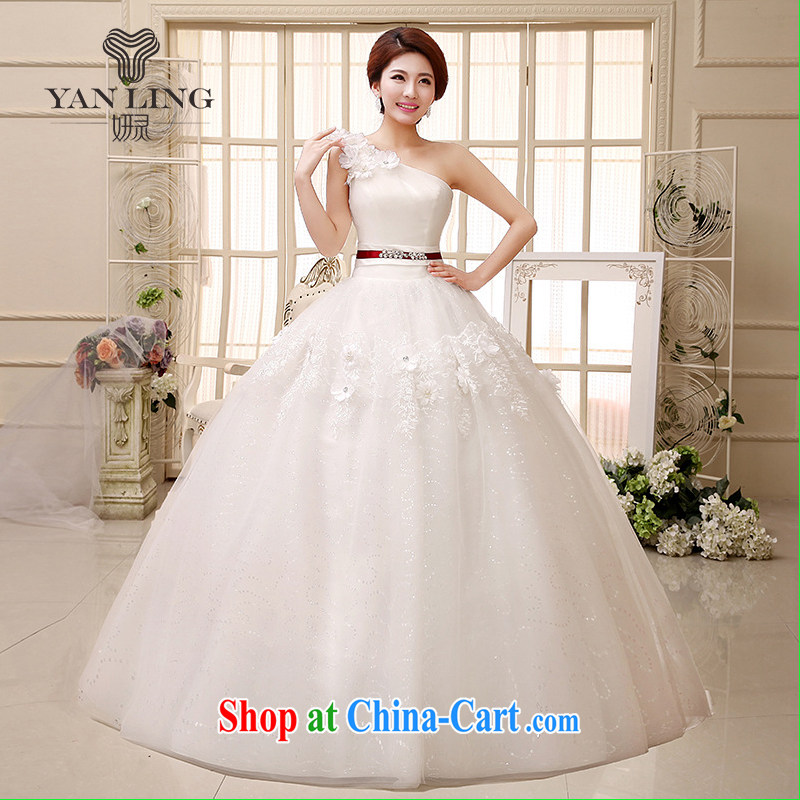 Her spirit 2015 new wedding dresses, shoulder shaggy dress small-xin stylish manual flowers with wedding HS L 522