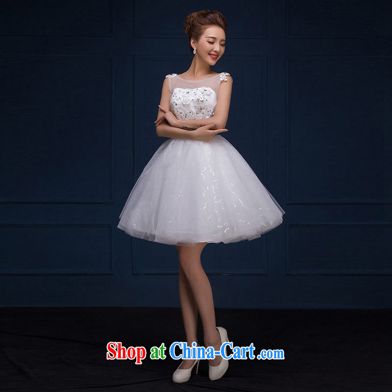The china yarn 2015 new marriages wedding dresses dress short white field shoulder stylish evening dress Spring Summer girls white XXL and China yarn, shopping on the Internet