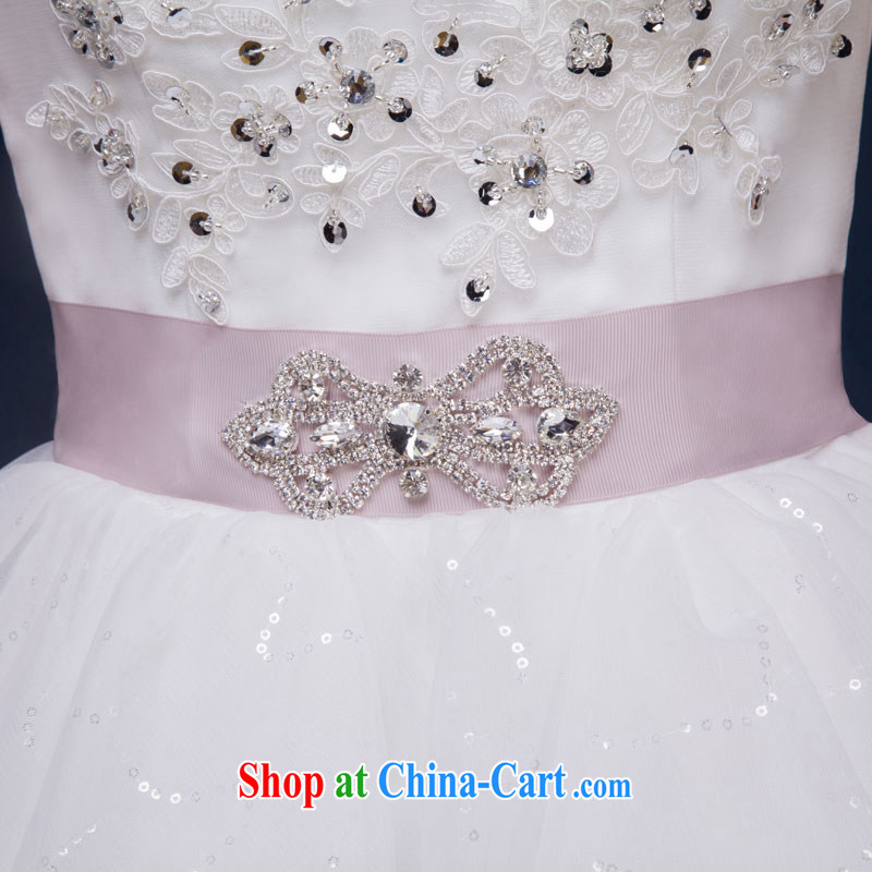 The china yarn 2015 new marriages wedding dresses dress short white field shoulder stylish evening dress Spring Summer girls white XXL and China yarn, shopping on the Internet