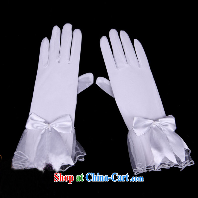 Pure bamboo love yarn wedding gloves 100 ground lace gloves dress gloves wedding accessories ST 003 white