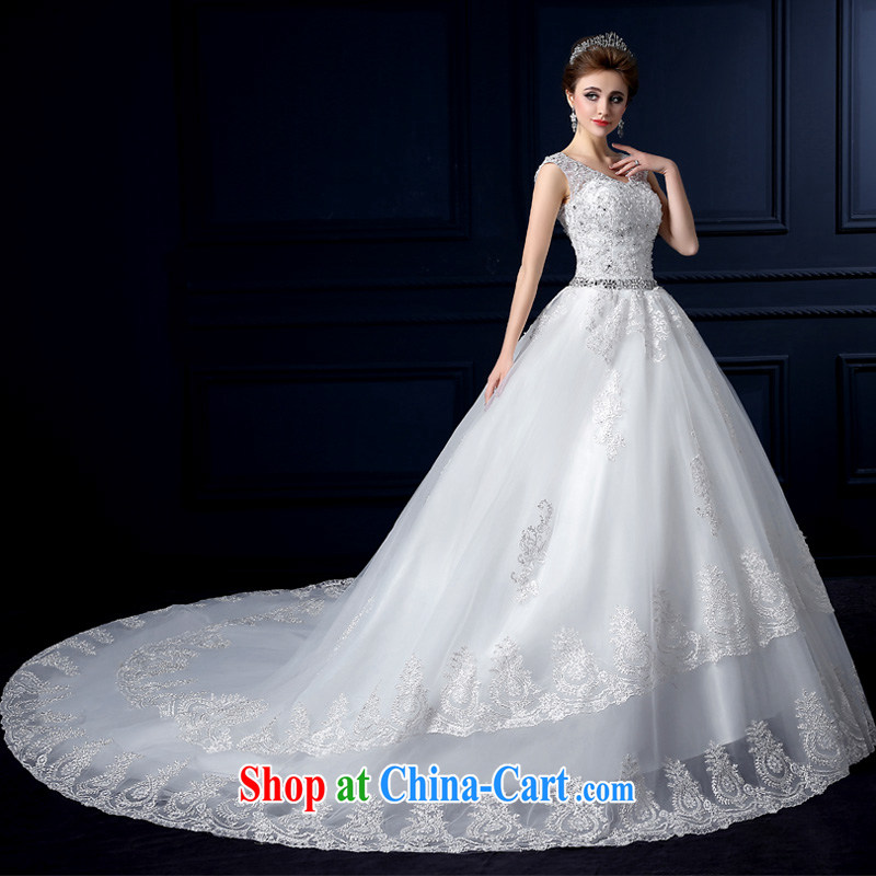 wedding dresses 2015 New Field shoulder wedding dresses trailing double-shoulder with wedding band lace sweet big-tail wedding wiped his chest and shoulder package wedding canopy skirts white tailor advanced customization, and yarn edge 100, and shopping