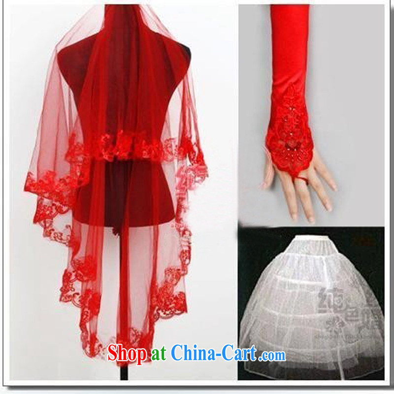Pure bamboo yarn love wedding dresses accessories red head yarn gloves skirt stays red wedding offer package red