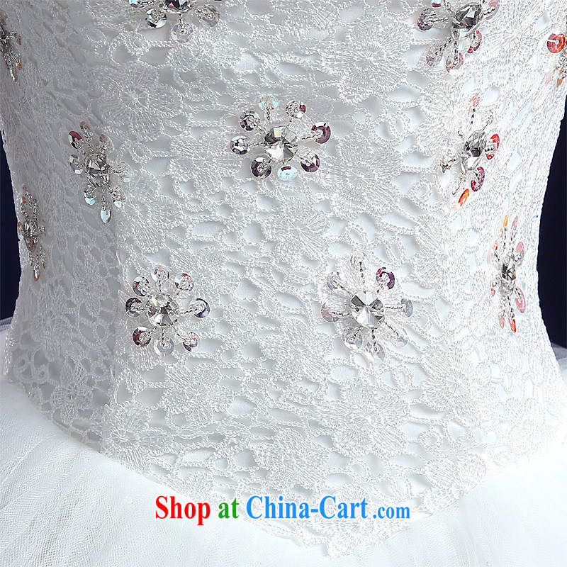 Honeymoon new summer 2015 new wedding dresses Korean bridal graphics thin beauty with parquet drill wiped chest lace wedding white XXL, Honeymoon bridal, shopping on the Internet