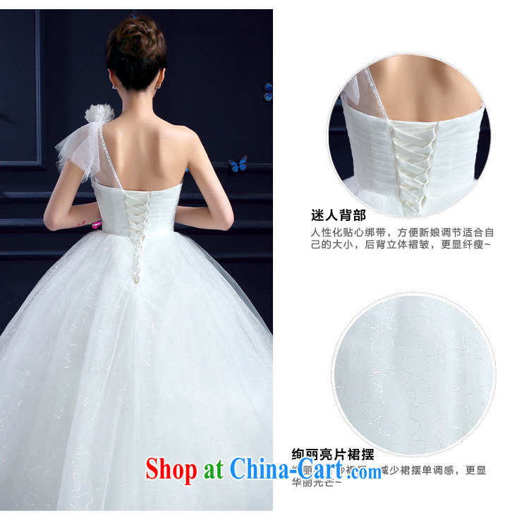Honeymoon bridal 2015 new summer wedding Korean style single shoulder flowers wedding with shaggy Princess wedding band white XXL pictures, price, brand platters! Elections are good character, the national distribution, so why buy now enjoy more preferential! Health
