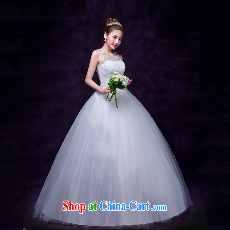 Optimize Philip Wong Yu-hong new lace double-shoulder-waist wedding marriages with white yarn sweet graphics thin biological empty DM 5106 white XL, optimize, and shopping on the Internet
