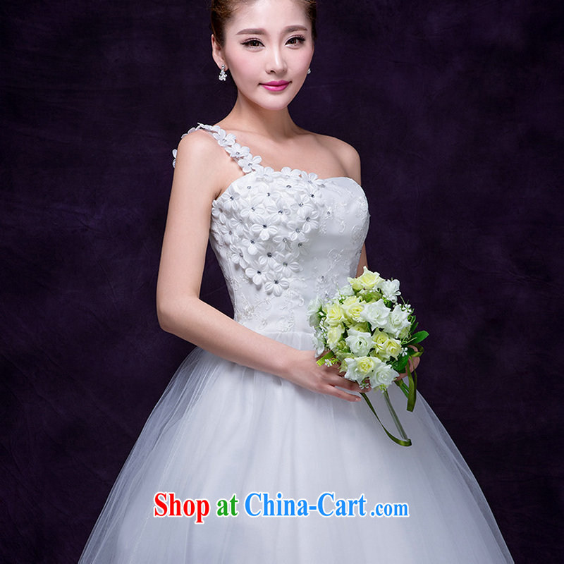 Optimize Philip Wong Yu-hong 2015 spring and summer new stylish Korean single shoulder beauty with the Code white marriages wedding dresses video thin DM 5107 white are code, optimize, and shopping on the Internet