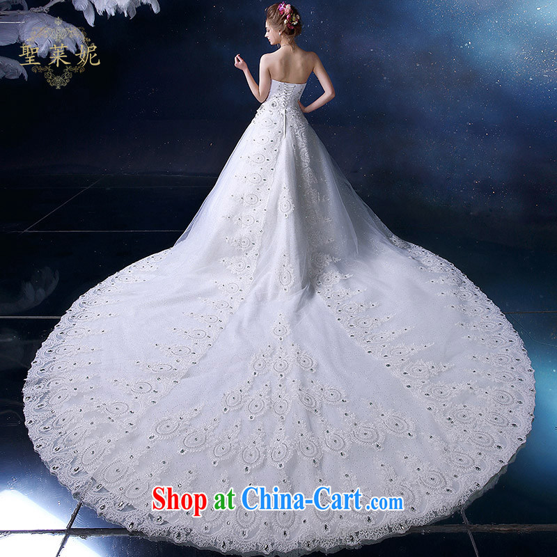 Holy, Connie wedding dresses summer 2015 new continental Palace water drilling wiped his chest female, white with long-tail wedding dresses white S, holy, Connie (Sheng lai Ni), online shopping