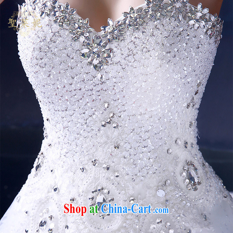 Holy, Connie wedding dresses summer 2015 new continental Palace water drilling wiped his chest female, white with long-tail wedding dresses white S, holy, Connie (Sheng lai Ni), online shopping