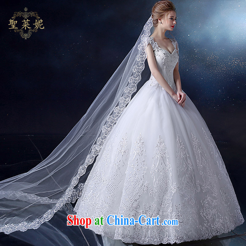 Holy, Connie wedding dresses 2015 new shoulders water drilling with white European-style Princess dress, the Marriage Code wedding dresses white XL, holy, Connie (Sheng lai Ni), online shopping