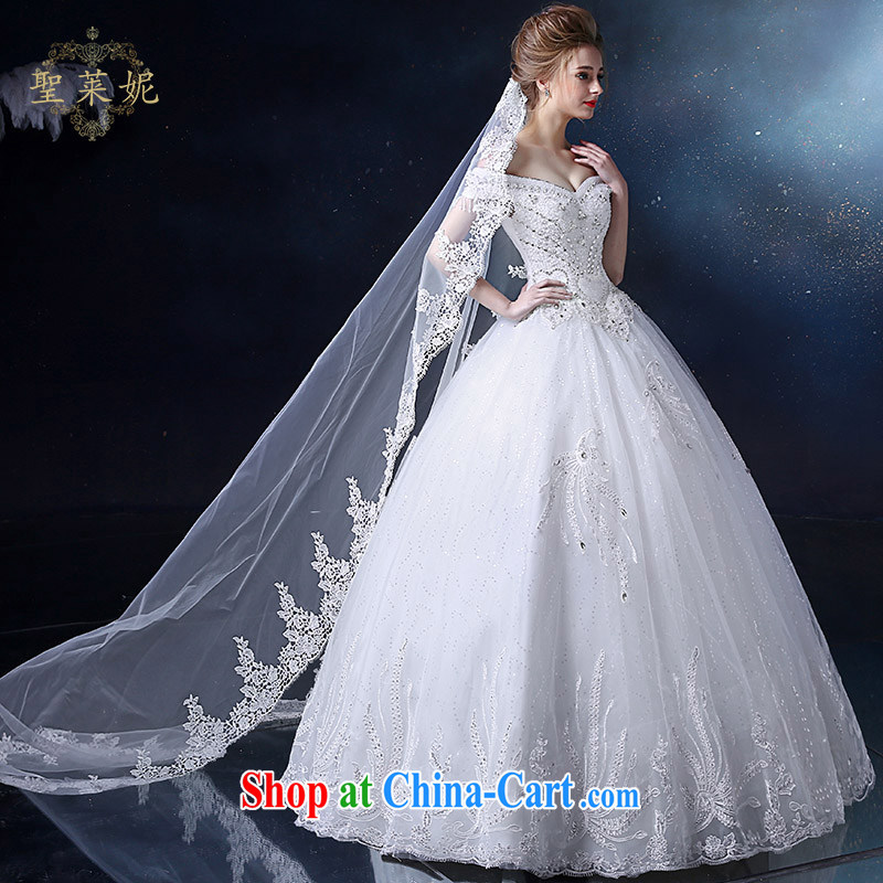 Holy, Connie wedding dresses 2015 new large, white water drilling field shoulder with marriage Ms. Korean sweet wedding dresses white M, holy, Connie (Sheng lai Ni), online shopping