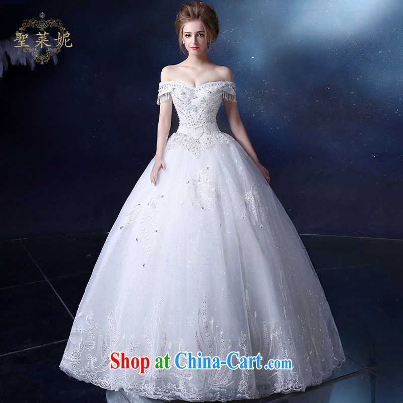 Holy, Connie wedding dresses 2015 new large, white water drilling field shoulder with marriage Ms. Korean sweet wedding dresses white M, holy, Connie (Sheng lai Ni), online shopping
