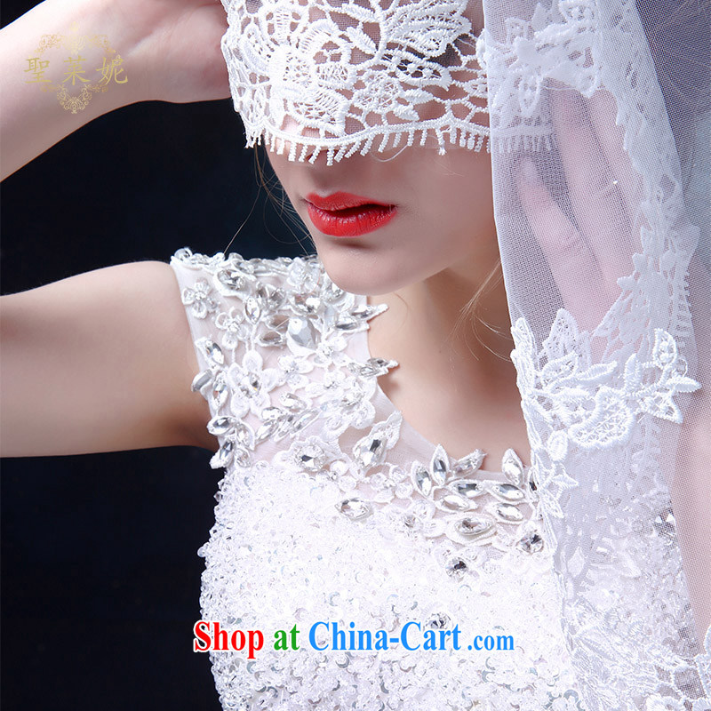 Holy, Connie wedding dresses 2015 new dual-shoulder bag shoulder wedding dresses lace with high-end alignment to tie the Code women Korean-style custom dress white M, holy, Connie (Sheng lai Ni), and, on-line shopping