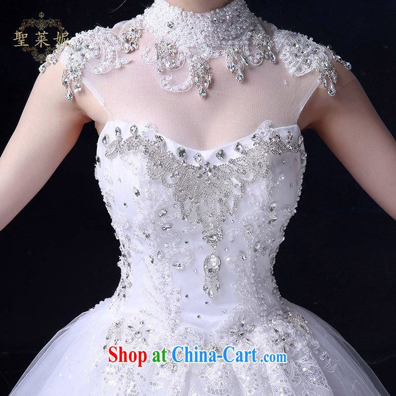 Holy, Connie wedding dresses wedding dresses 2015 spring and summer new continental water drilling wiped his chest, Ms. White Graphics thin large, pregnant women lace wedding white M, holy, Connie (Sheng lai Ni), online shopping