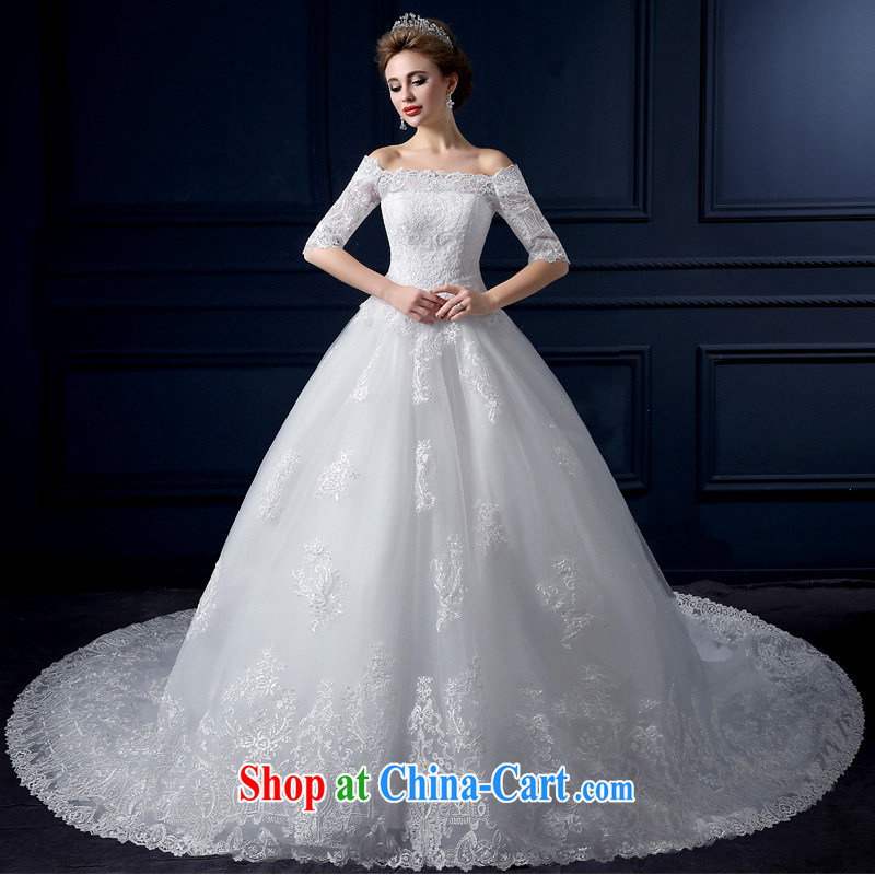 Yarn edge 100, wedding dresses 2015 new spring and summer a shoulder-tail wedding Korean lace strap Wedding Fashion bridal wiped his chest, wedding video thin trailing white tailor advanced customization, yarn edge 100, and, on-line shopping