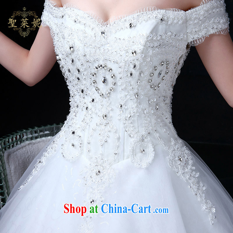 Holy, Connie wedding dresses brides field shoulder bridal suite 2015 new water drilling lace married the code with Princess dress shaggy dress dress white S, holy, Connie (Sheng lai Ni), and on-line shopping
