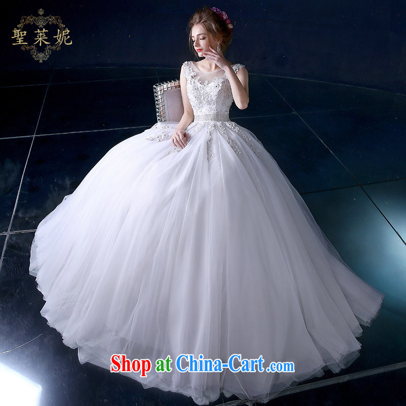 Holy, Connie wedding dresses with bridal suite 2015 spring and summer new, Korean-style embroidery bridal white, shoulders graphics thin wedding dress white M, holy, Connie (Sheng lai Ni), online shopping