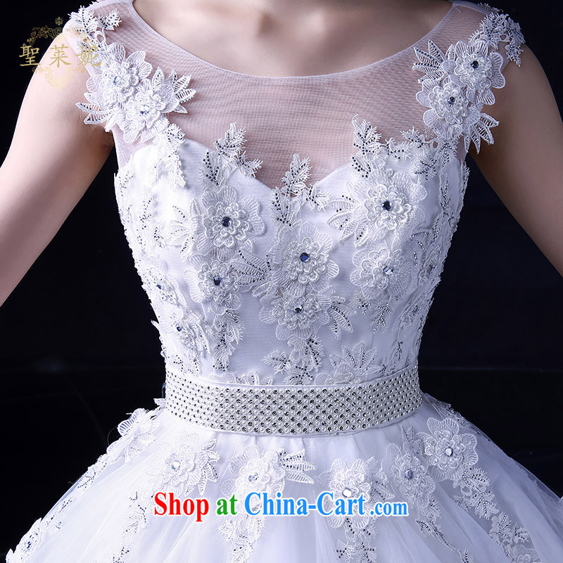 Holy, Connie wedding dresses with bridal suite 2015 spring and summer new, Korean-style embroidery bridal white, shoulders graphics thin wedding dress white M, holy, Connie (Sheng lai Ni), online shopping