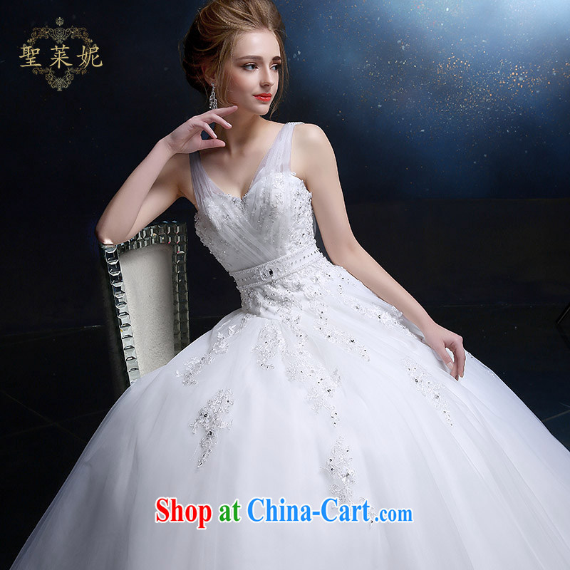 Holy, Connie wedding dresses 2015 new, larger double-shoulder high waist graphics thin, Korean marriage wedding dresses white M, holy, Connie (Sheng lai Ni), online shopping