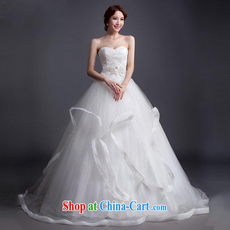 Her spirit 2015 new wedding dresses elegant antique chest bare lace inserts drill with winter, custom wedding white L