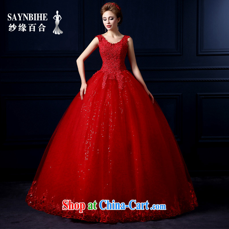 Yarn edge 100, wedding dresses 2015 new spring and summer one shoulder wedding Korean lace shoulders wedding red marriages shaggy dress the code graphics skinny tail red tailor advanced customization