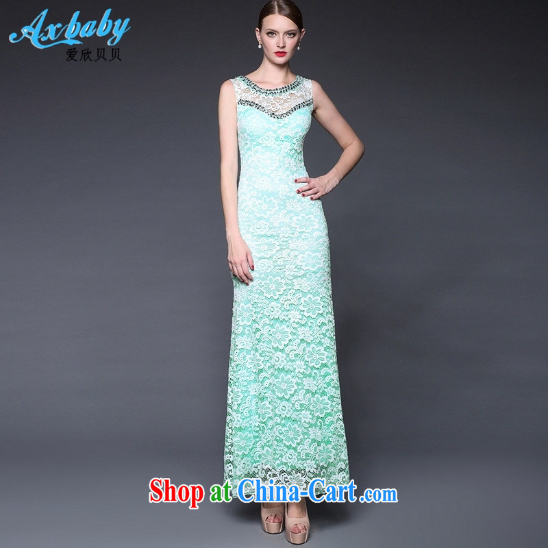 Love Yan Babe _AxBaby_ summer dress 2015 manually staple Pearl aura of Yuan beauty dress dresses W 0159 toner color code