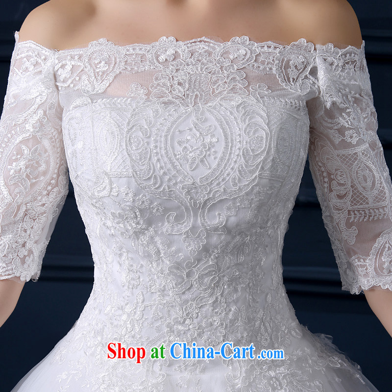 Yarn edge 100, wedding dresses new, summer 2015 a shoulder with wedding Korean lace bare chest wedding bridal marriage shaggy dress sweet tied with a large, trailing white M yarn edge 100, and, on-line shopping