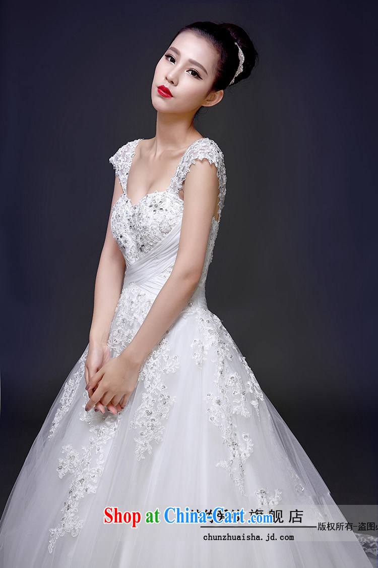 2015 bridal high quality custom field shoulder bare chest straps spring wedding dresses red stylish long-tail luxury photography bridal dresses, white 100 CM drag and drop pictures, price, brand platters! Elections are good character, the national distribution, so why buy now enjoy more preferential! Health