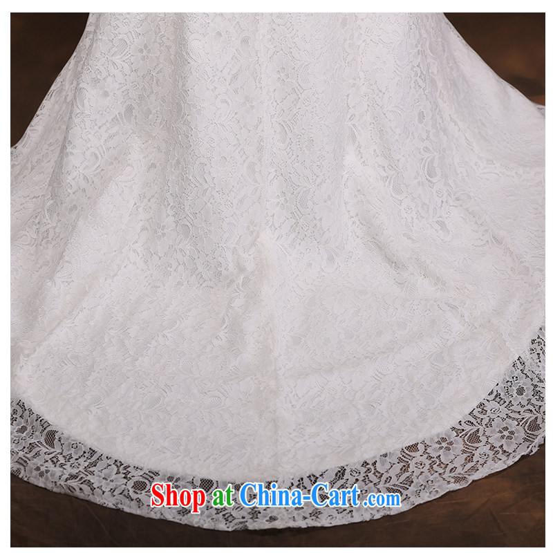 The beautiful yarn bare chest lace small tail crowsfoot Wedding Fashion beauty tie with drill simple wedding dresses 2015 new listing factory direct white customizable, beautiful yarn (nameilisha), online shopping