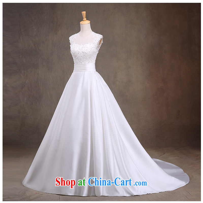 The beautiful yarn a shoulder-tail wedding 2015 new products with beauty and stylish dual-shoulder straps lace beauty in Europe and wedding photo building photography factory direct white customizable, beautiful yarn (nameilisha), online shopping