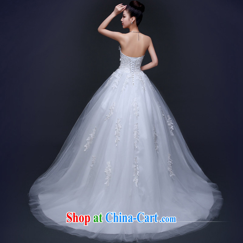Pure bamboo wedding dresses new 2015 red white long-tail marriage bridal lace bare chest wedding beauty spring and summer white XXXL, pure bamboo love yarn, and shopping on the Internet