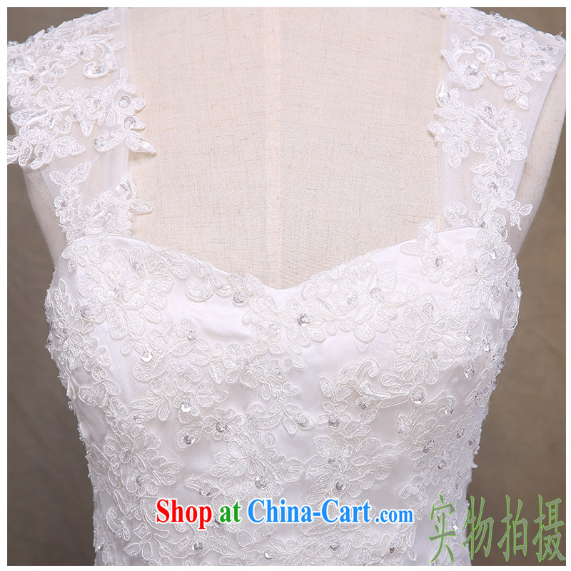 The beautiful yarn 2015 new erase chest atmospheric lace lace-tail wedding stylish removable strap with bridal wedding beauty graphics thin straps plain manually staple Pearl White can be customized, beautiful yarn (nameilisha), online shopping