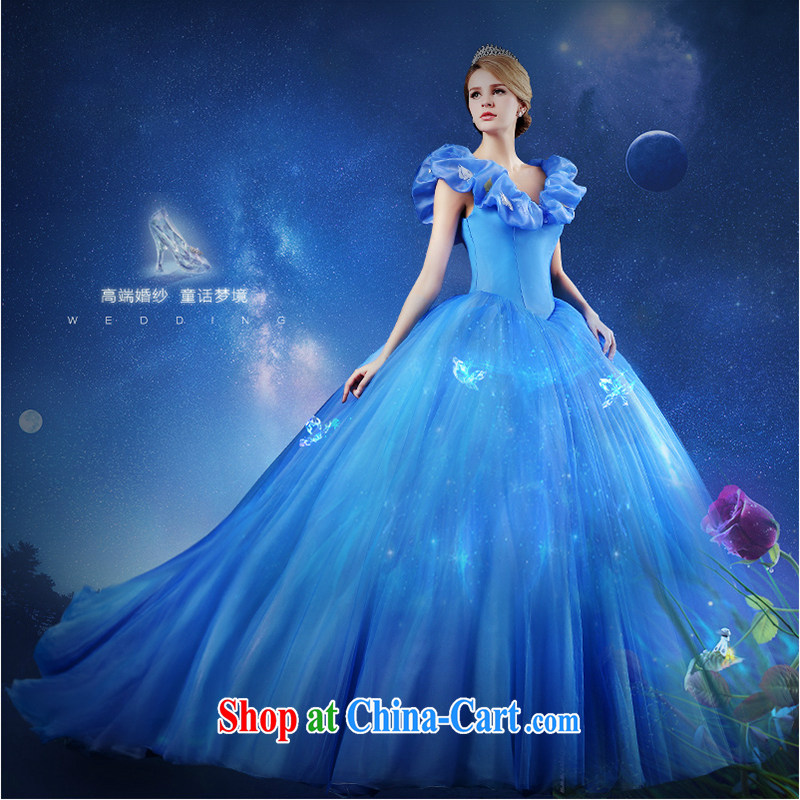 White first to about 2015 summer Cinderella new wedding dresses Princess skirt Blue video thin dress bridal wedding shaggy color yarn tail blue private custom exclusive advisory service, white first about, and, on-line shopping