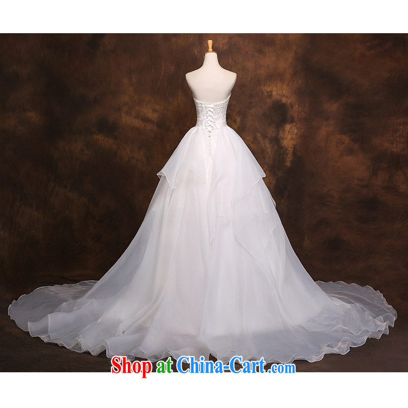 The beautiful yarn 2015 new Mary Magdalene, chest and tail wedding luxury purely manual sewing stylish beauty graphics thin binding with an elegant minimalist film floor wedding dresses white can be customized, beautiful yarn (nameilisha), online shopping