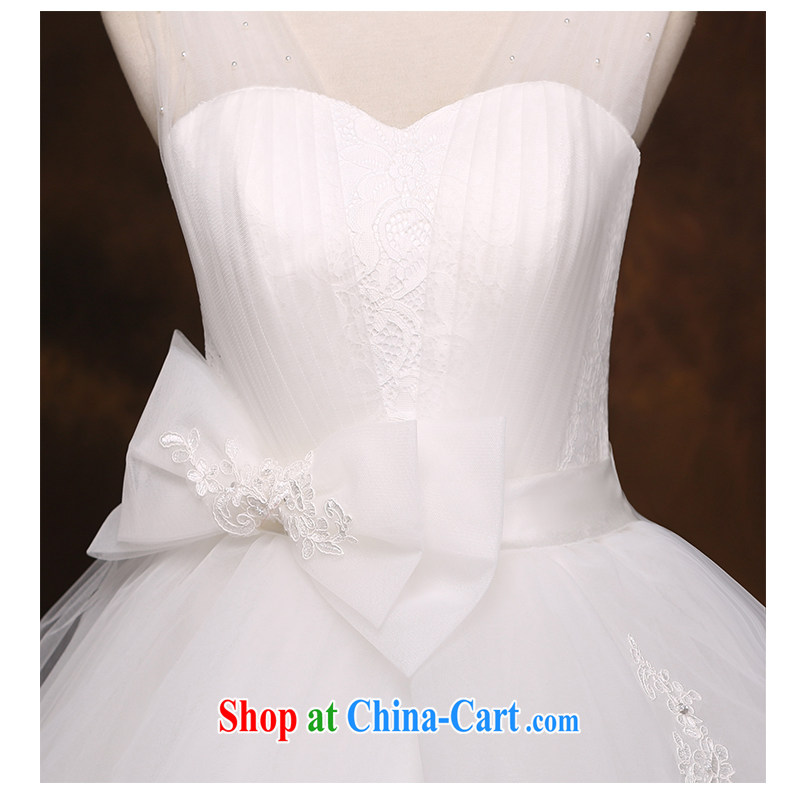 The beautiful yarn strap with lace with A swing wedding stylish and simple Korean Beauty strap features bow-tie 2015 new marriages wedding dresses white customizable, beautiful yarn (nameilisha), and, on-line shopping