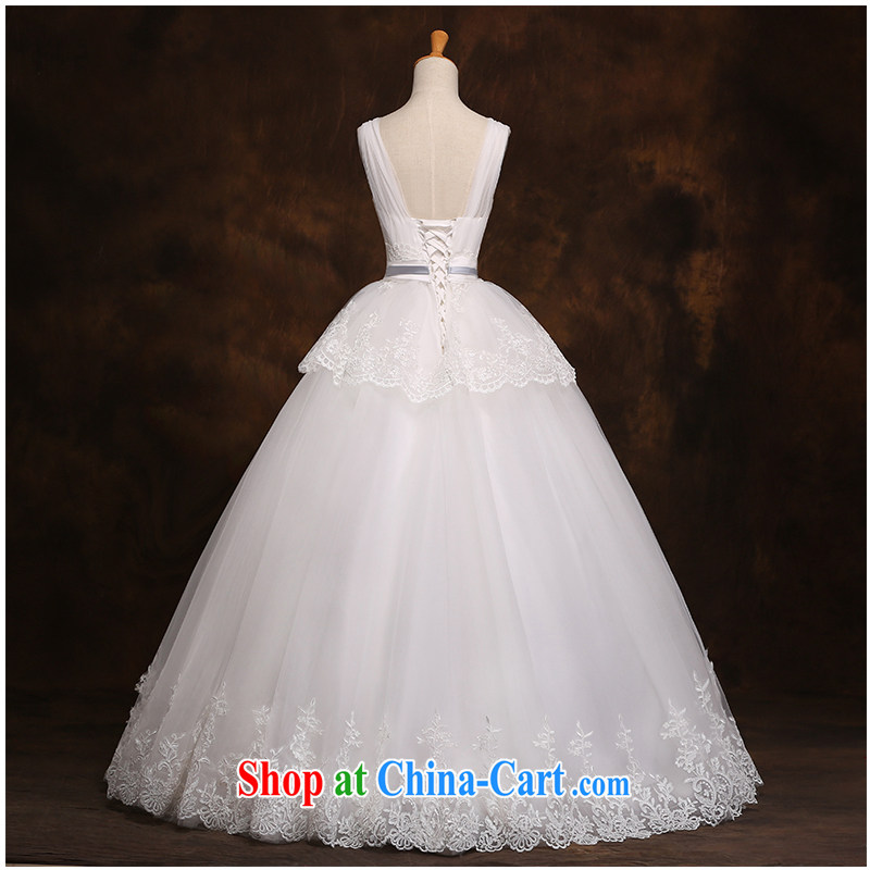 The beautiful yarn double-shoulder straps with wedding V collar A field with simple Korean code tie-bride wedding dress 2015 new product launches are code pieced white customizable, beautiful yarn (nameilisha), online shopping