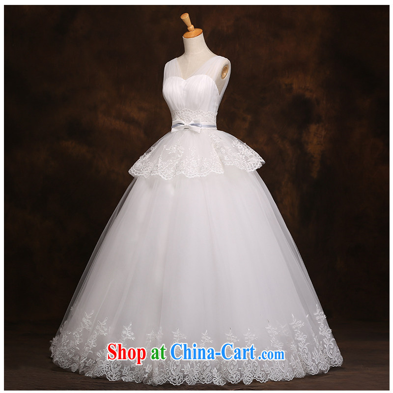 The beautiful yarn double-shoulder straps with wedding V collar A field with simple Korean code tie-bride wedding dress 2015 new product launches are code pieced white customizable, beautiful yarn (nameilisha), online shopping