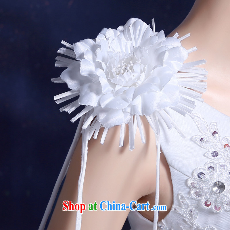 2015, Japan, and South Korea wedding dress new bride wedding dress toast summer serving with the Code the shoulder flowers parquet drill white 2XL, good service, and, shopping on the Internet