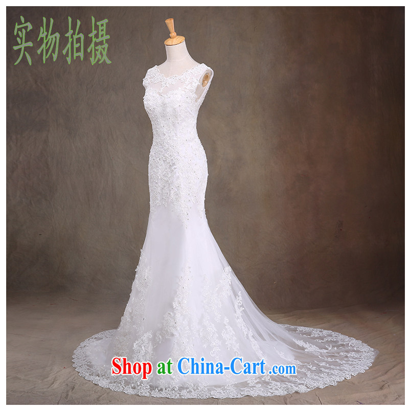 The beautiful yarn 2015 New-waist crowsfoot lace tied with a small tail Wedding Fashion beauty graphics thin straps back exposed round-collar wedding dresses factory direct white can be customized, beautiful yarn (nameilisha), online shopping