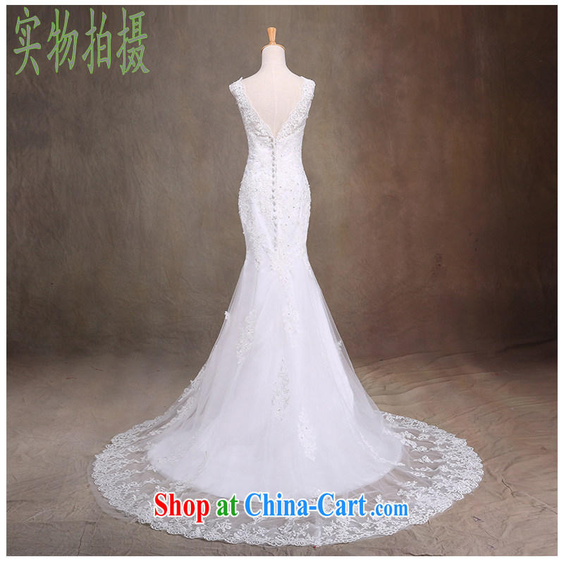 The beautiful yarn 2015 New-waist crowsfoot lace tied with a small tail Wedding Fashion beauty graphics thin straps back exposed round-collar wedding dresses factory direct white can be customized, beautiful yarn (nameilisha), online shopping