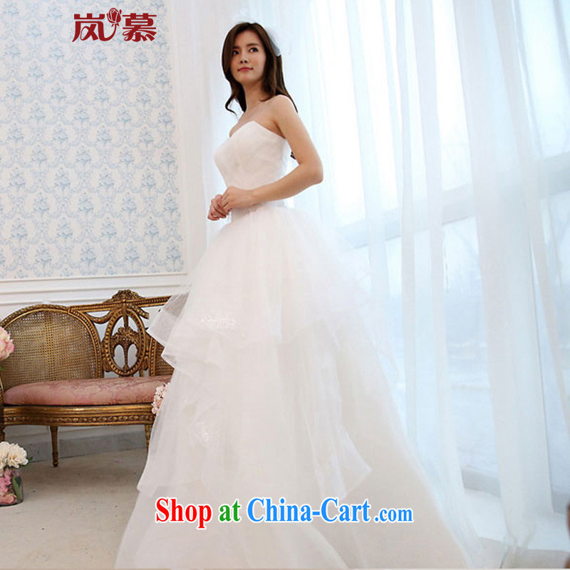 Sponsors The 2015 New Original Design wrapped chest Decals with shaggy dress bridal wedding dresses Home pure white XL (chest 95/waist 79, sponsors, and shopping on the Internet