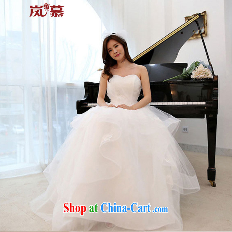 Sponsors The 2015 New Original Design wrapped chest Decals with shaggy dress bridal wedding dresses Home pure white XL (chest 95/waist 79, sponsors, and shopping on the Internet