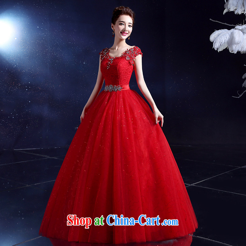 2015, Japan, and South Korea wedding dresses bridal dresses wedding dresses toast summer shoulders the code with a field shoulder lace inserts drill red 2 XL, good service, and, shopping on the Internet