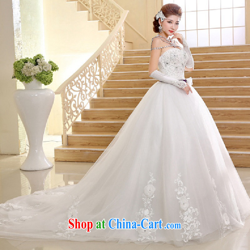 It is also optimized their wedding dresses 2015 new bride sweet Princess parquet diamond luxury tail erase chest strap wedding XS 1011 m White XXL, Optimize color swords into plowshares, and shopping on the Internet