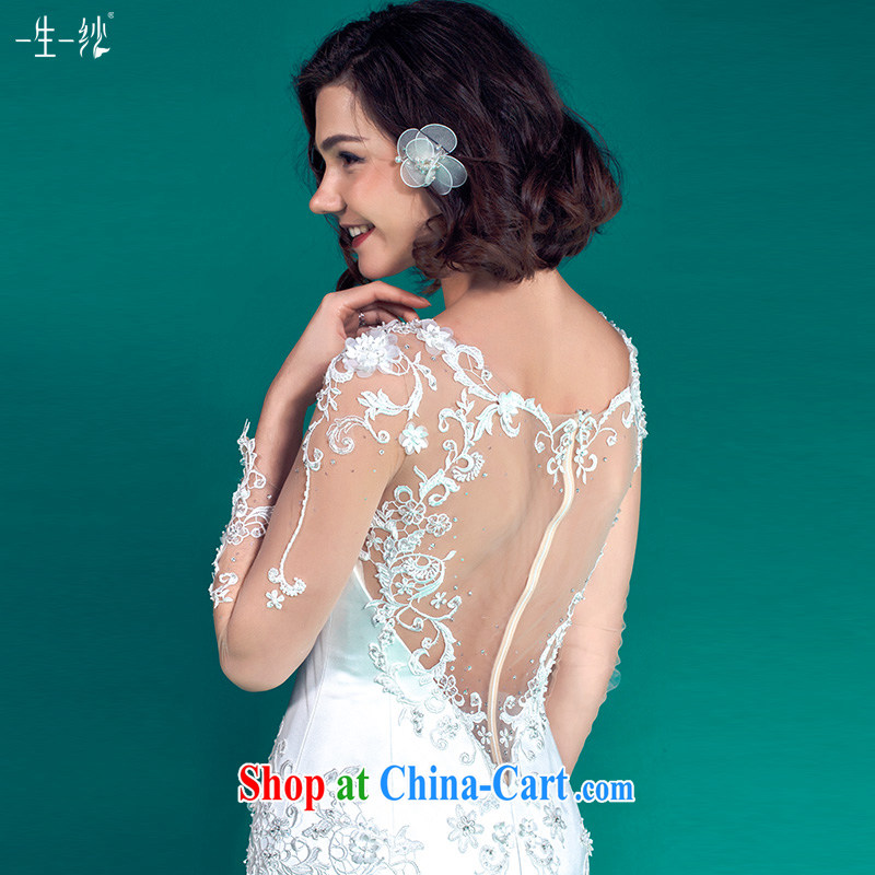 A yarn crowsfoot wedding tail 2015 summer long-sleeved wedding package shoulder affect theme wedding 50150007 white XXL code 30 days pre-sale, a yarn, and shopping on the Internet
