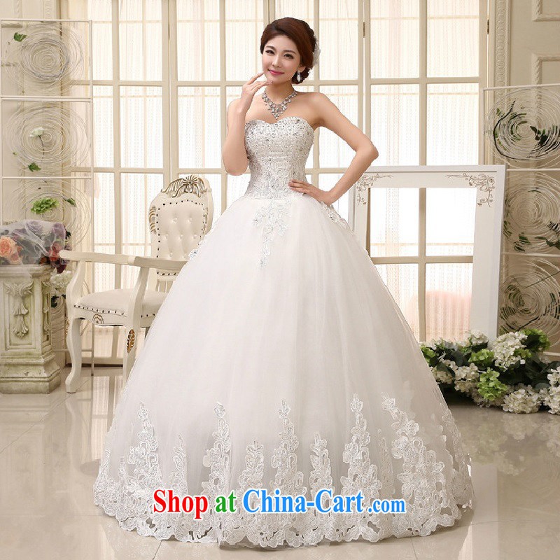 It is also optimized condolence new wedding dresses elegant terrace shoulder multi-level erase chest sweet arts Princess tail wedding XS1008M white XXL, optimize color swords into plowshares, and shopping on the Internet