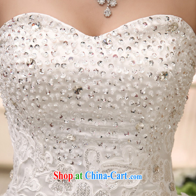 It is also optimized condolence new wedding dresses elegant terrace shoulder multi-level erase chest sweet arts Princess tail wedding XS1008M white XXL, optimize color swords into plowshares, and shopping on the Internet