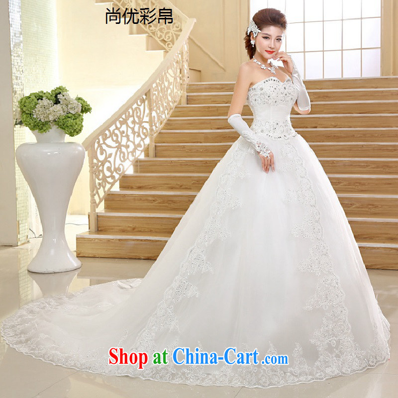 It is also optimized their wedding dresses NEW GRAPHICS thin smears chest high waist lace pregnant women long-tail bridal wedding XS 1007 m White XXL
