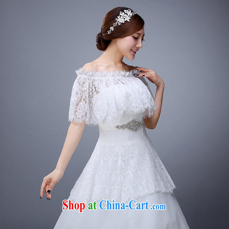 New 2015 Korean version white lace shawl cloak marriages a Field shoulder lace mantle yarn wedding shawl female white clothing, love, and, shopping on the Internet