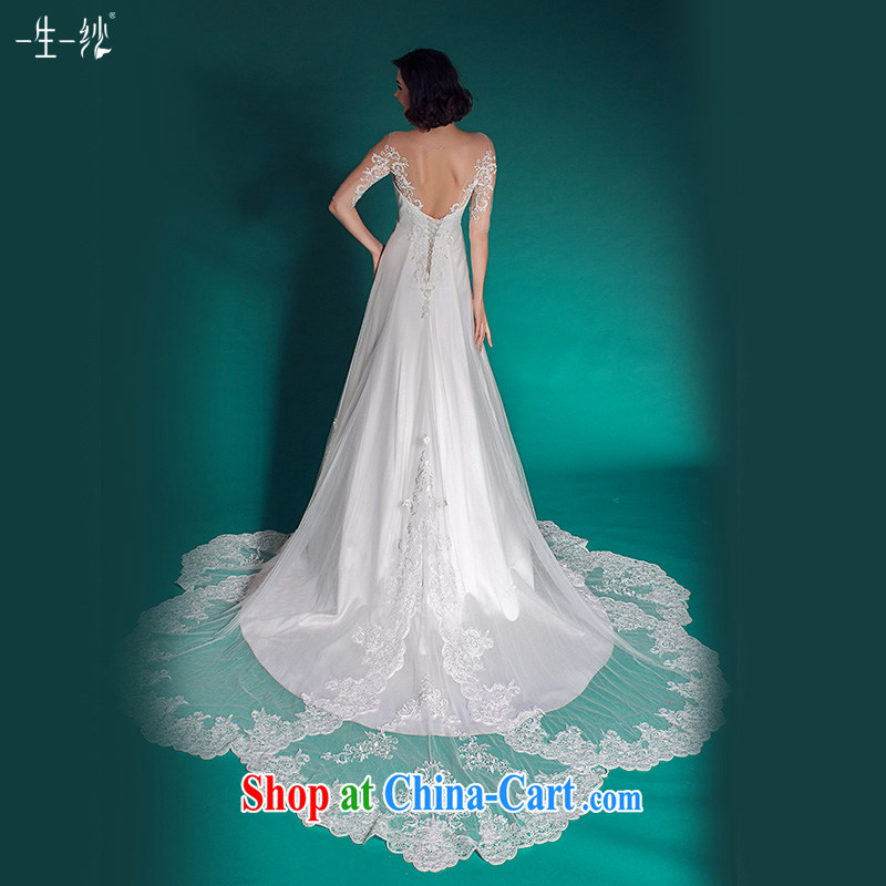 A yarn cultivating long-sleeved wedding one shoulder lace-tail wedding summer 2015 501501433 white XXL code 30 days pre-sale, a yarn, shopping on the Internet