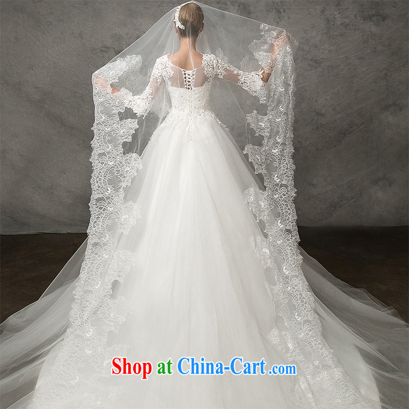 The drunken Yi Mei 2015 summer new high-gin, with marriage and yarn luxury French eyelashes lace and yarn ultra-long wedding and yarn bridal head yarn white 175 cm or more, the drunken Yi Mei, shopping on the Internet